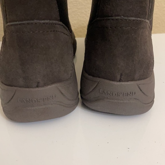 Lands’ End Suede Quilt All Weather Boots Brown 7 - Picture 9 of 10